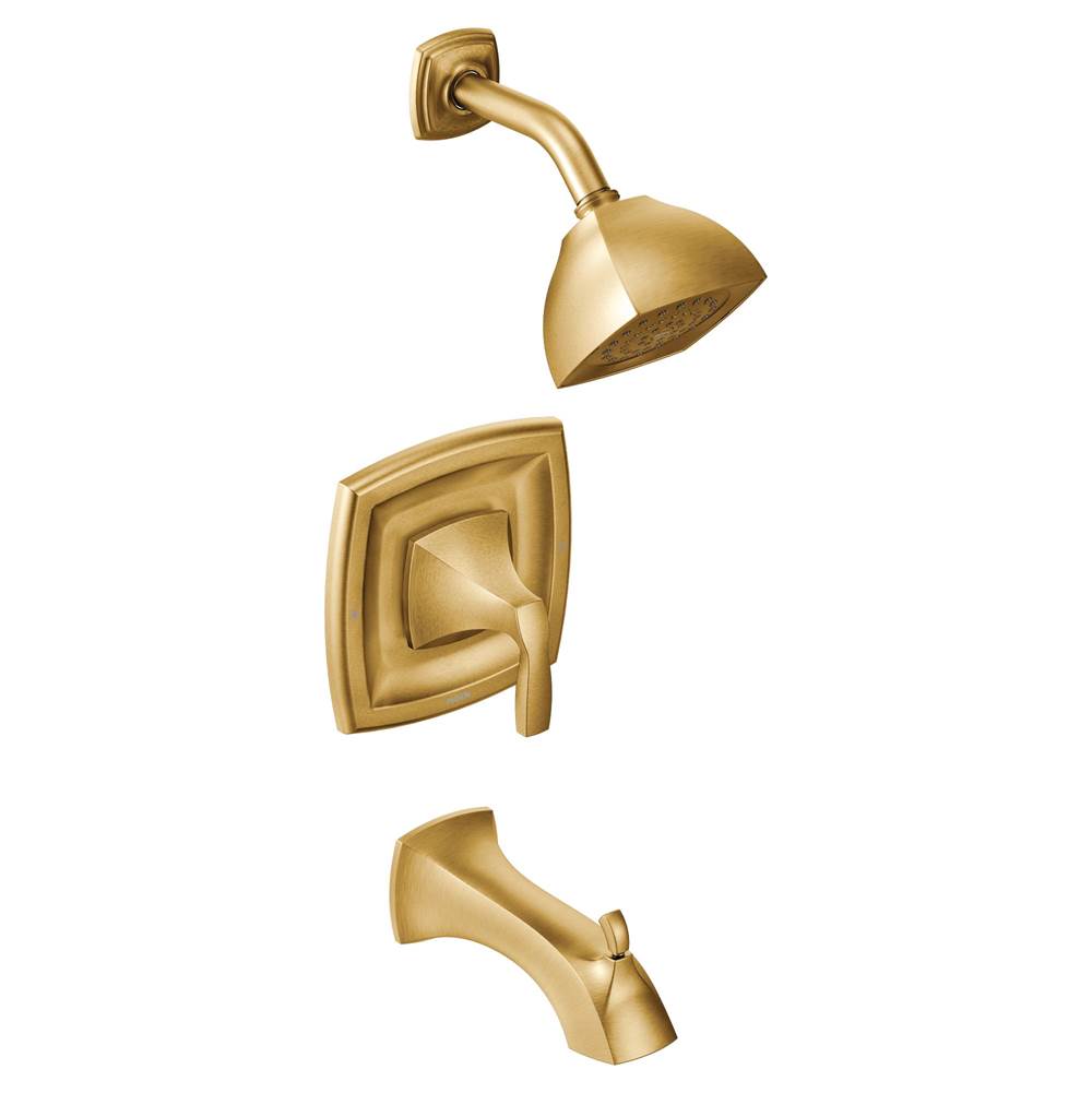 Moen - Voss Posi-Temp Single-Handle Tub and Shower Trim Kit with Eco-Performance in Brushed Gold (Valve Sold Separately) - Brushed Gold