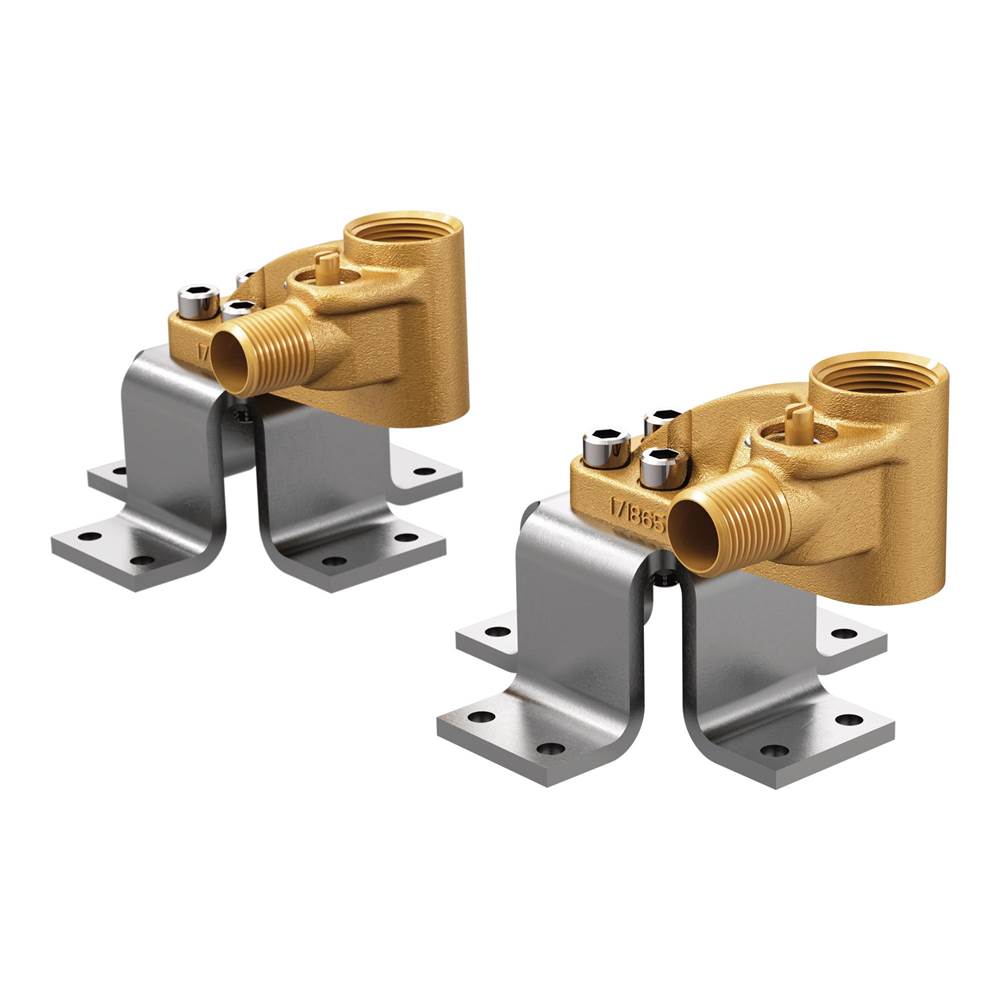 Moen - Freestanding Floor Mount Tub Filler Double Riser Floor Joist Concrete Mounting Kit - Unfinished