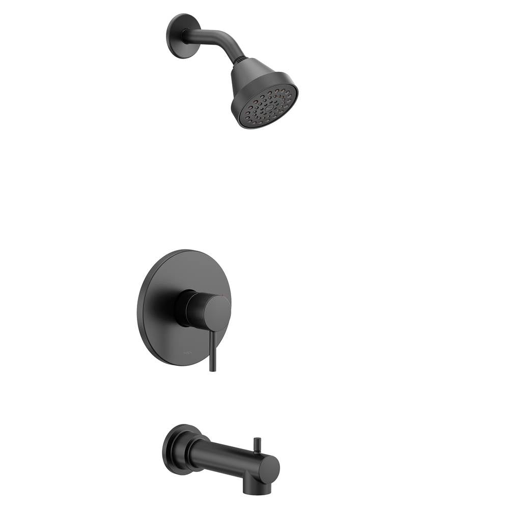 Moen - Align M-CORE 2-Series Eco Performance 1-Handle Tub and Shower Trim Kit in Matte Black (Valve Sold Separately) - Matte Black