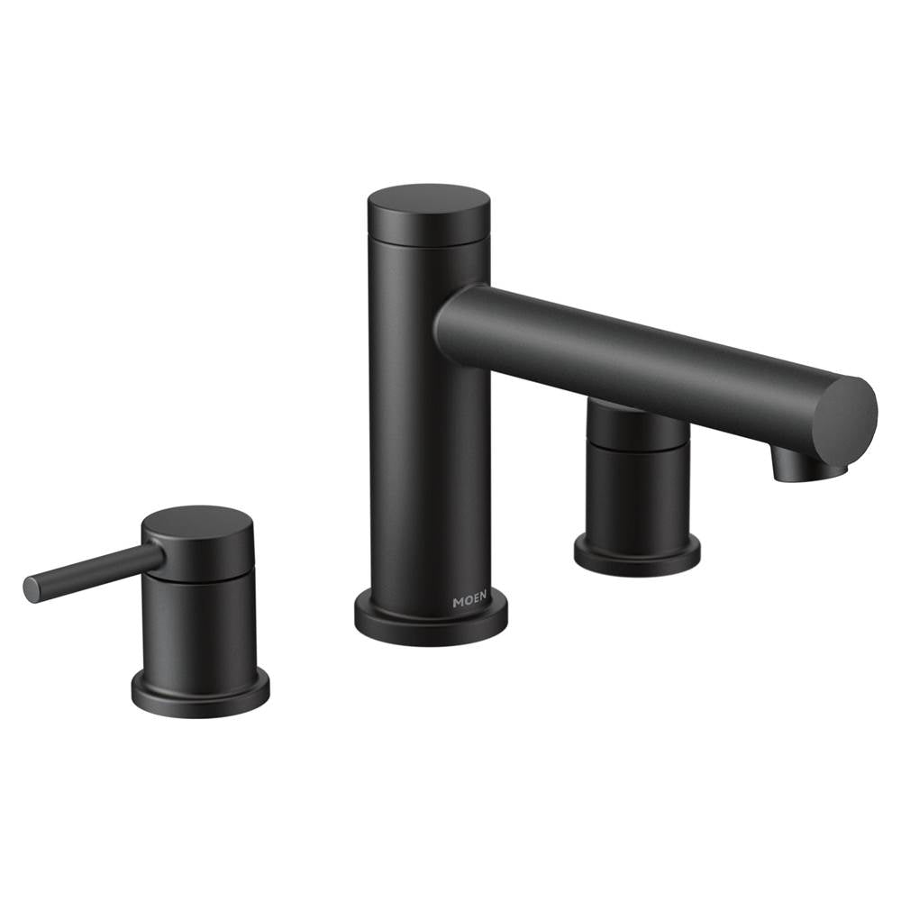 Moen - Align 2-Handle Deck Mount Roman Tub Faucet Trim Kit in Matte Black (Valve Sold Separately) - Matte Black