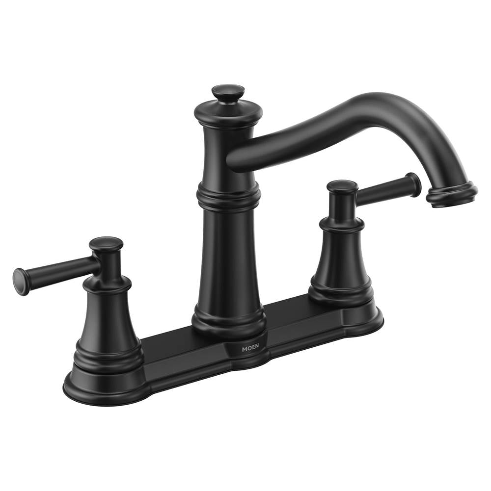 Moen - Belfield High-Arc 2-Handle Standard Kitchen Faucet in Matte Black - Matte Black