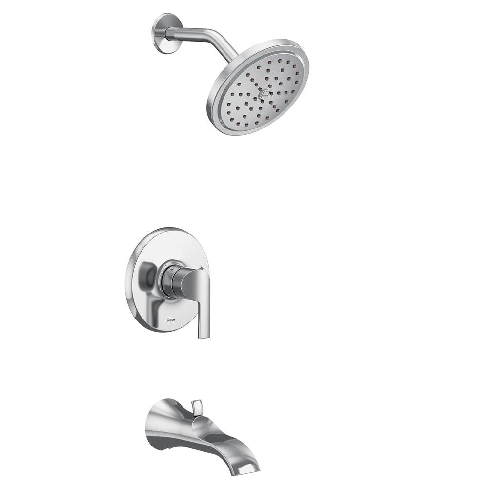 Moen - Doux M-CORE 2-Series Eco Performance 1-Handle Tub and Shower Trim Kit in Chrome (Valve Sold Separately) - Chrome