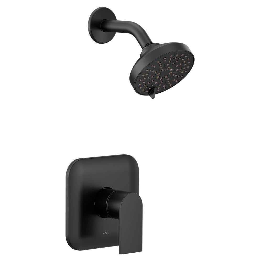 Moen - Genta M-CORE 2-Series Eco Performance 1-Handle Shower Trim Kit in Matte Black (Valve Sold Separately) - Matte Black