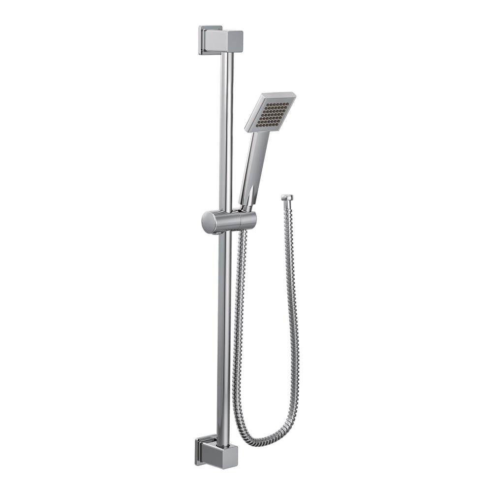 Moen - 90 Degree Modern Eco-Performance Handshower Handheld Shower with 30-Inch Slide Bar and 69-Inch Metal Hose, Chrome - Chrome