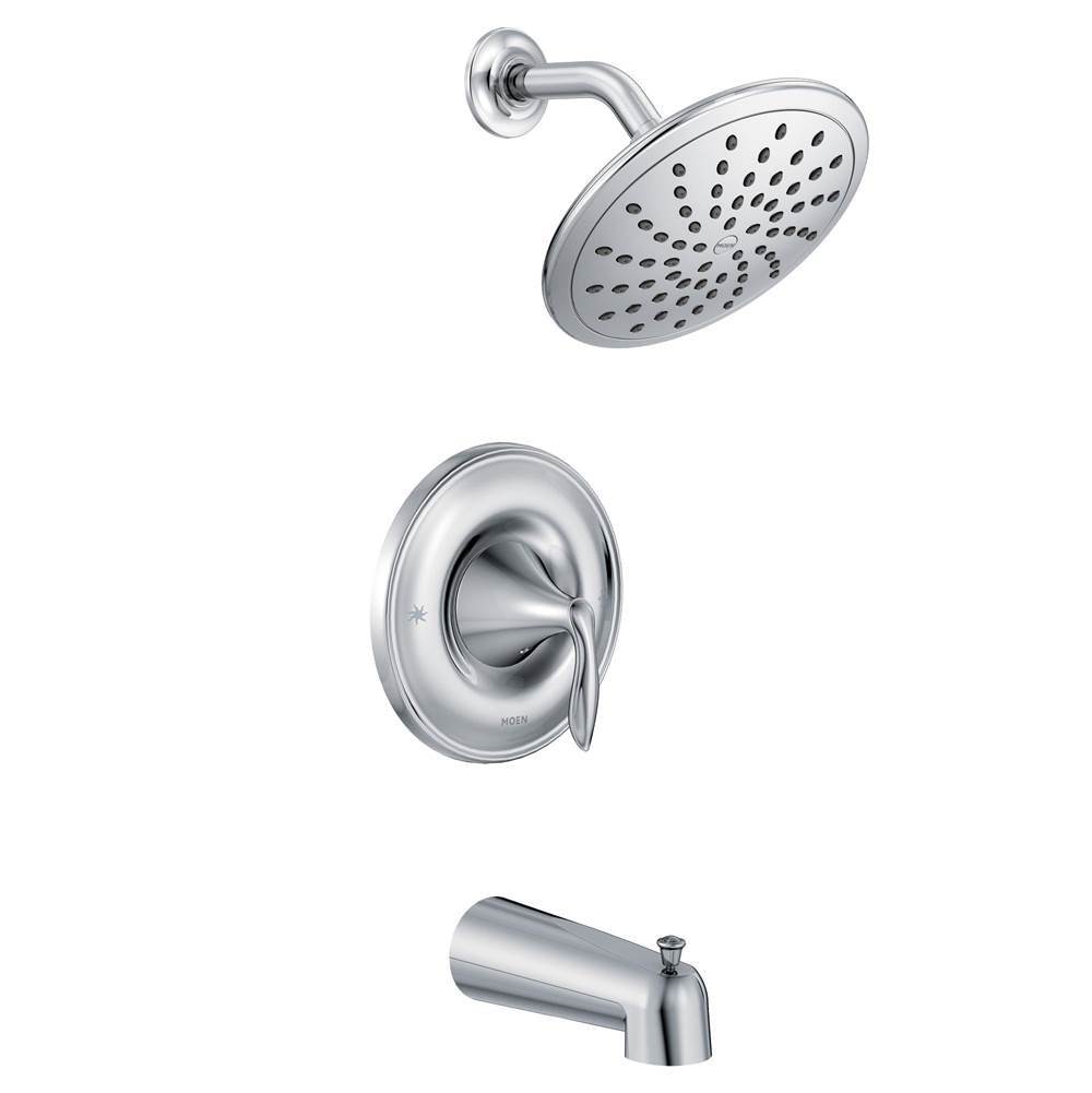 Moen - Eva Posi-Temp Rain Shower Single-Handle Tub and Shower Faucet Trim Kit in Chrome (Valve Sold Separately) - Chrome