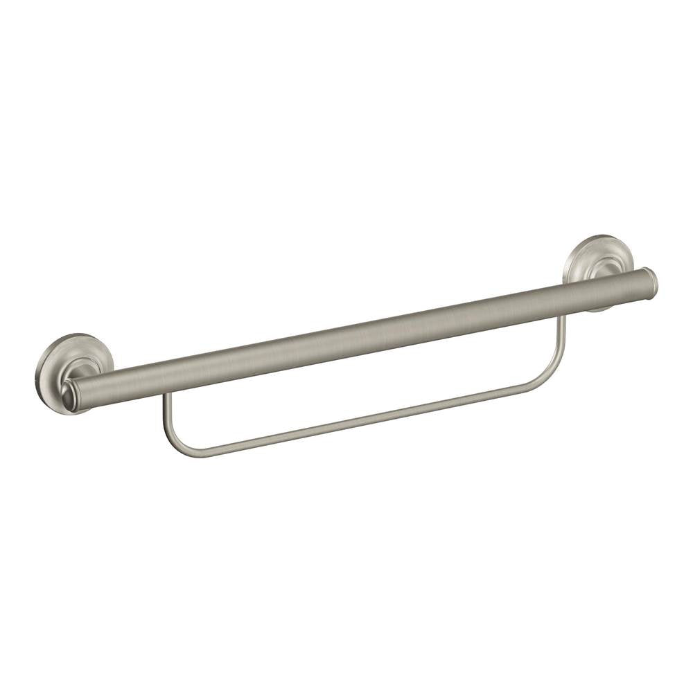 Moen - Brushed Nickel 24'' Grab Bar With Towel Bar - Brushed Nickel
