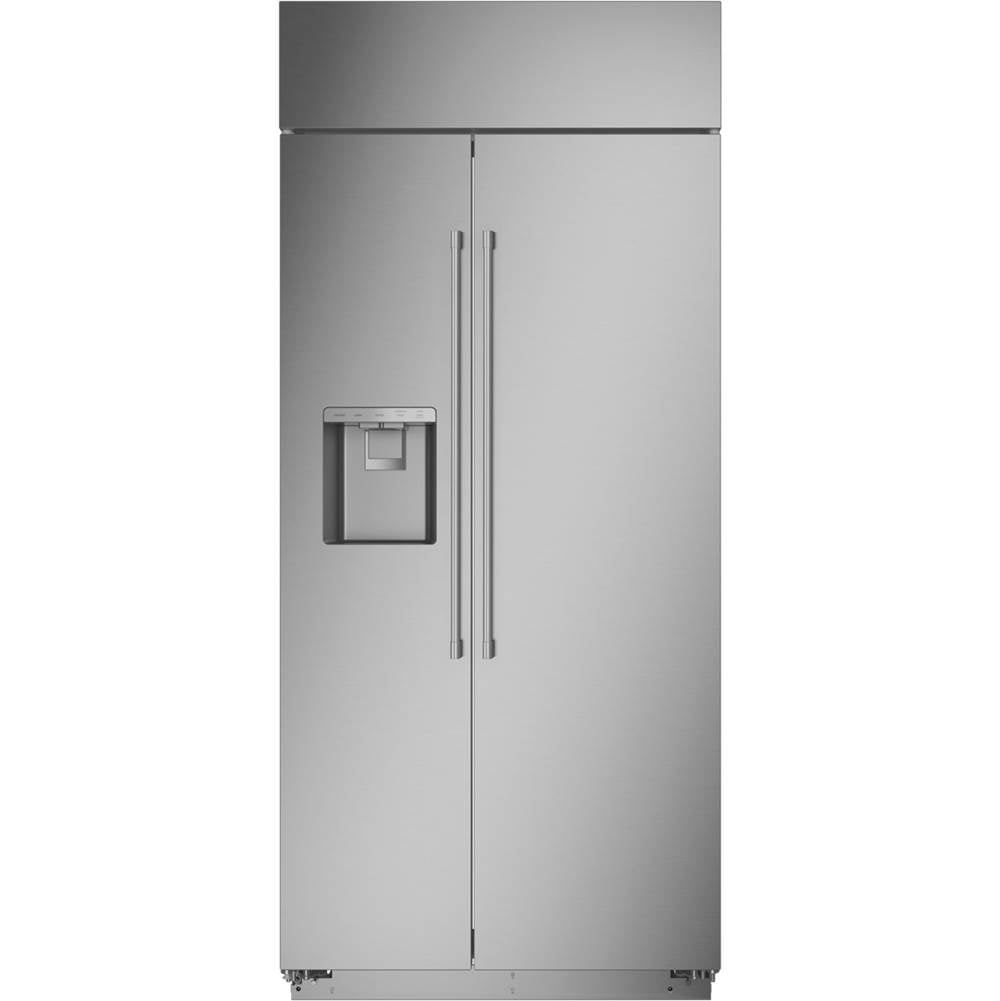 Monogram - Monogram 36'' Smart Built-In Side-by-Side Refrigerator with Dispenser - Stainless Steel