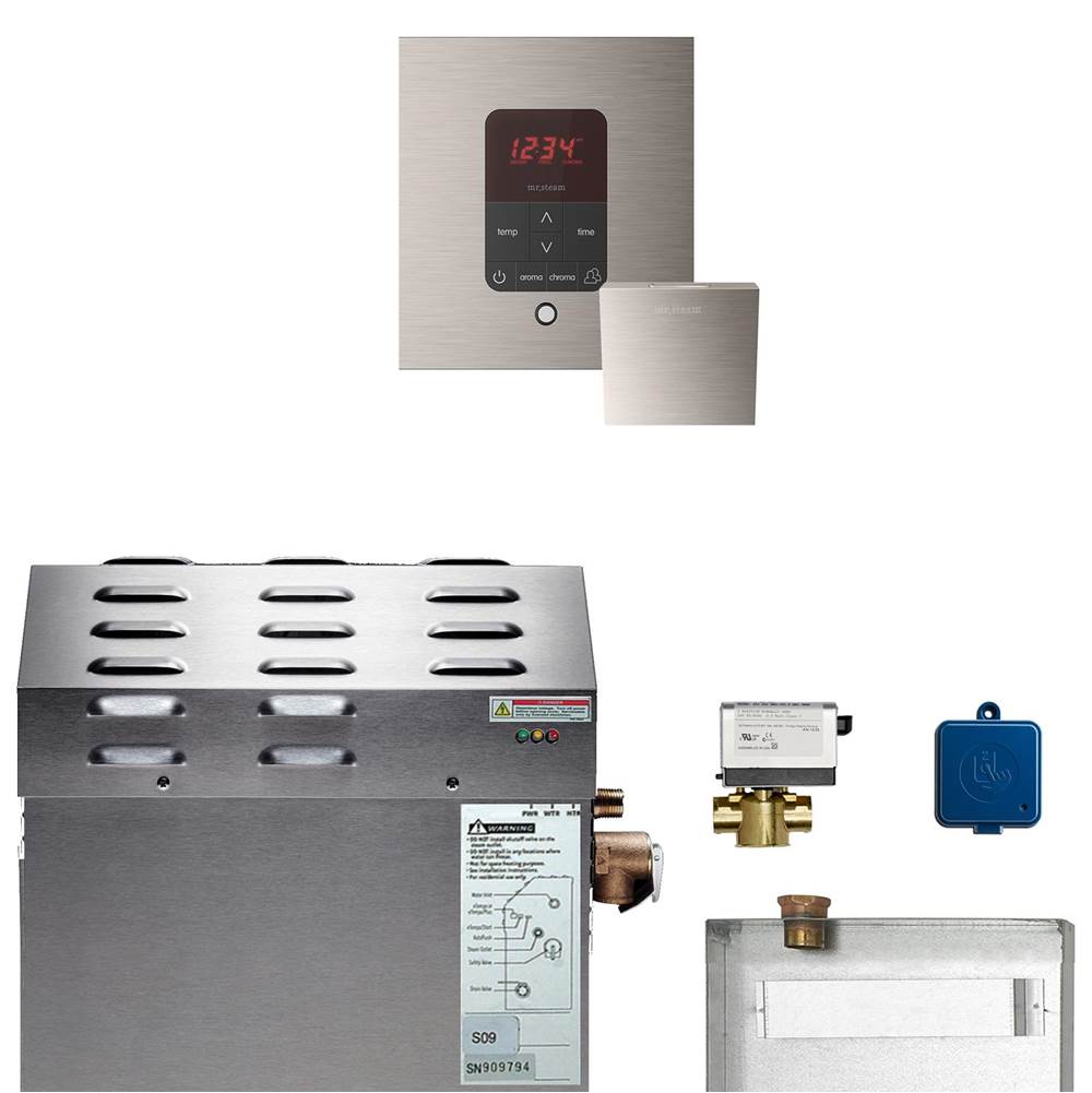 Mr. Steam - MS (Butler) 6 kW (6000 W) Steam Shower Generator Package with iTempoPlus Control in Square Brushed Nickel - Brushed Nickel