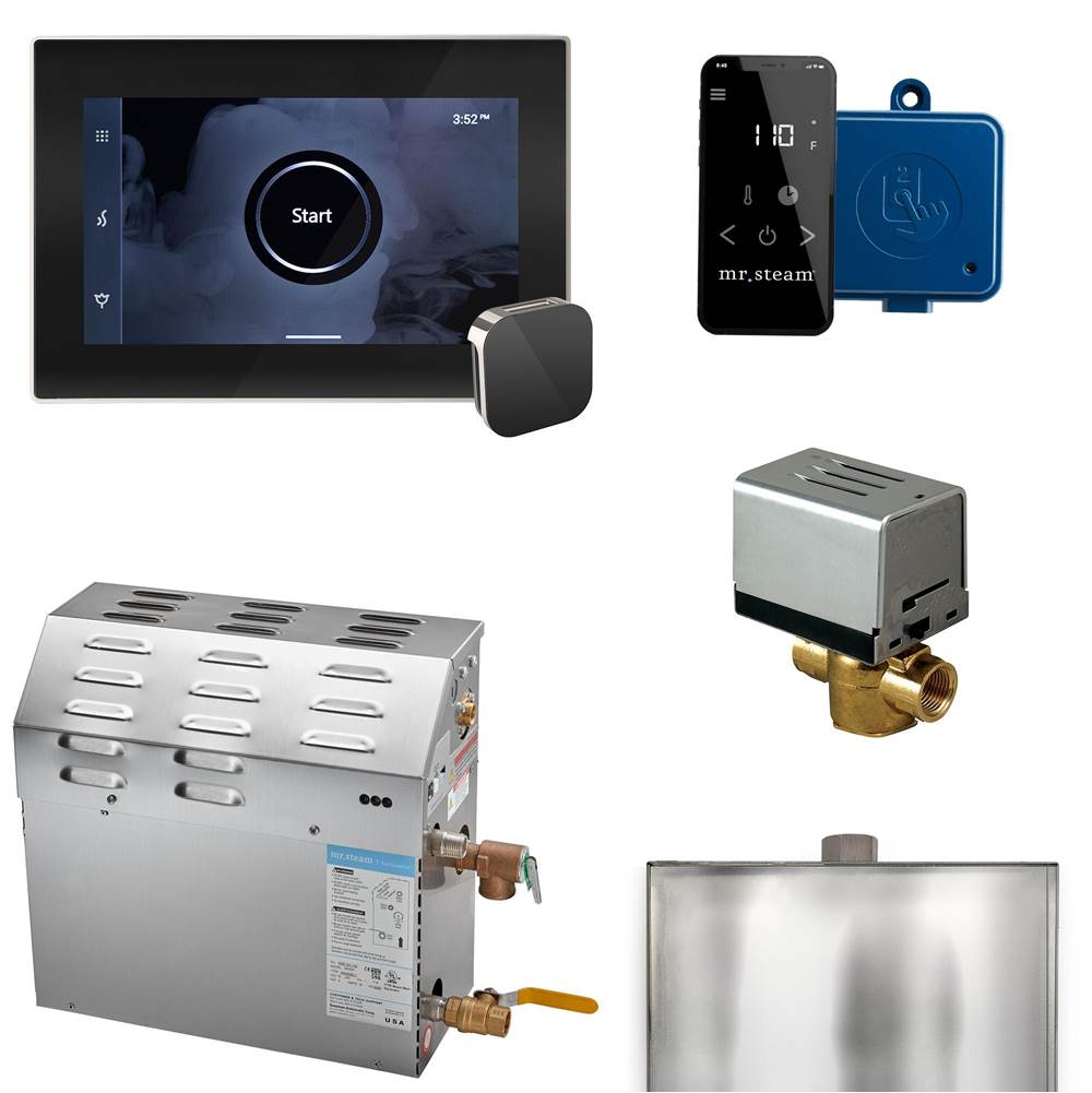 Mr. Steam - MS (XButler) 5 kW (5000 W) Steam Shower Generator Package with iSteamX Control in Black Polished Nickel - Black Polished Nickel