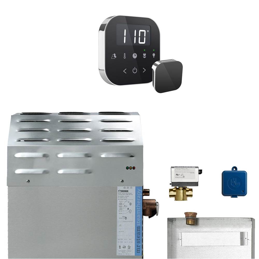 Mr. Steam - Super (AirButler) 12 kW (12000 W) Steam Shower Generator Package with AirTempo Control in Black Polished Chrome - Black Polished Chrome