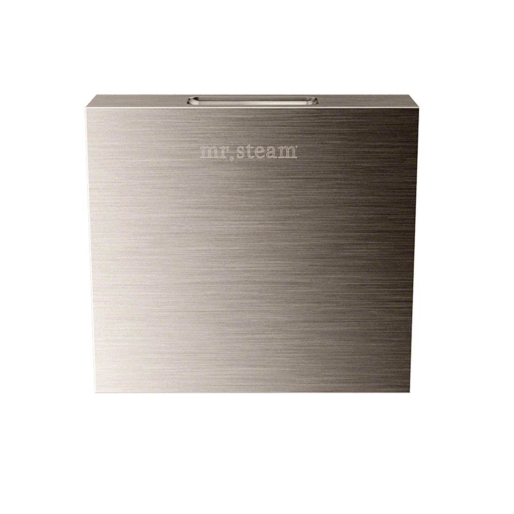 Mr. Steam - Aroma Designer 3 in. W. Steamhead with AromaTherapy Reservoir in Square Brushed Nickel - Brushed Nickel