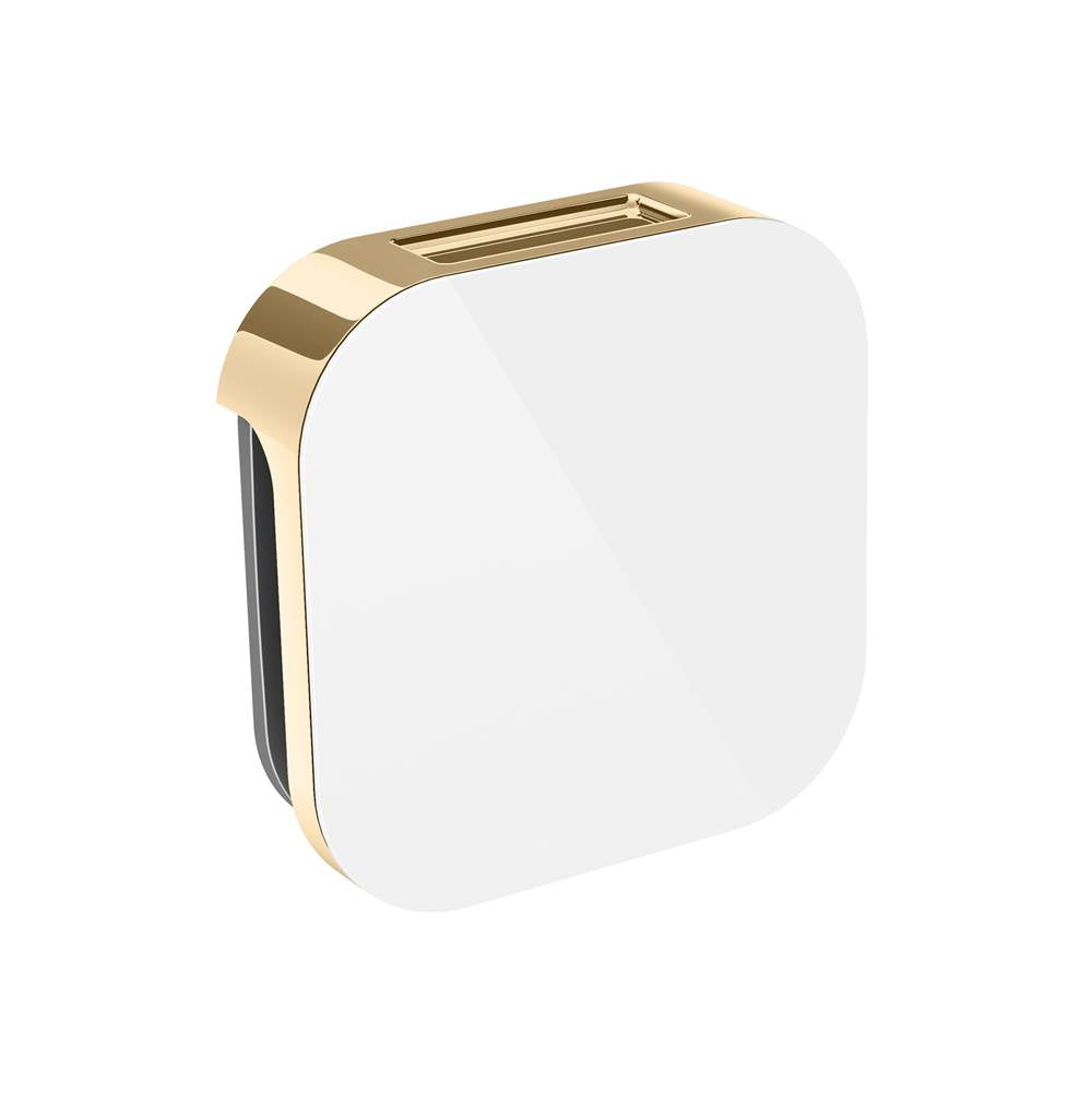 Mr. Steam - Aroma Glass 3 in. W. Steamhead with AromaTherapy Reservoir in White Polished Brass - White Polished Brass