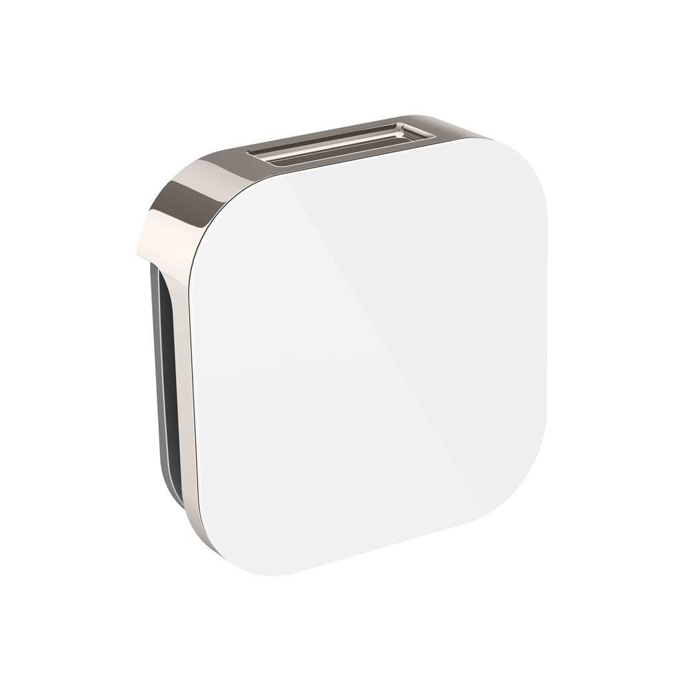 Mr. Steam - Aroma Glass 3 in. W. Steamhead with AromaTherapy Reservoir in White Polished Nickel - White Polished Nickel