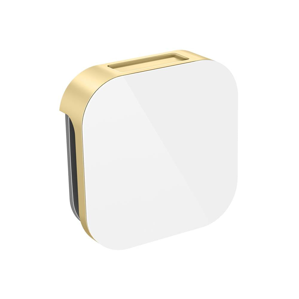 Mr. Steam - Aroma Glass 3 in. W. Steamhead with AromaTherapy Reservoir in White Satin Brass - White Satin Brass