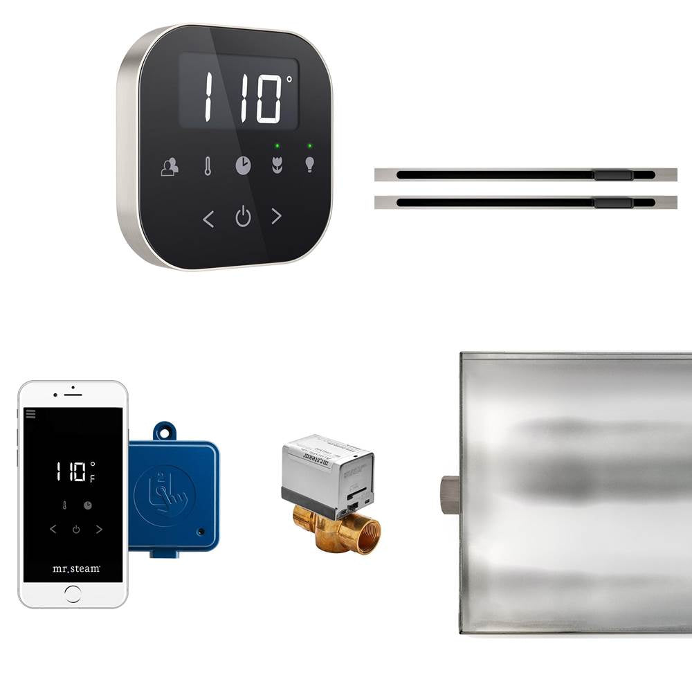 Mr. Steam - AirButler Max Linear Steam Shower Control Package with AirTempo Control and Linear SteamHead in Black Brushed Nickel - Black Brushed Nickel