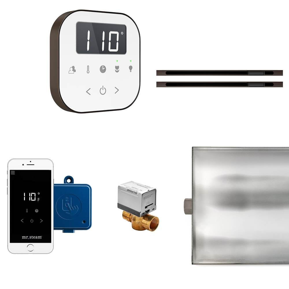 Mr. Steam - AirButler Max Linear Steam Shower Control Package with AirTempo Control and Linear SteamHead in White Oil Rubbed Bronze - White Oil Rubbed Bronze