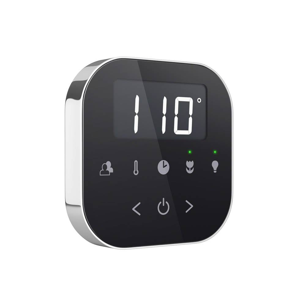 AirTempo Steam Shower Control and Aroma Glass SteamHead in Black Brushed Bronze