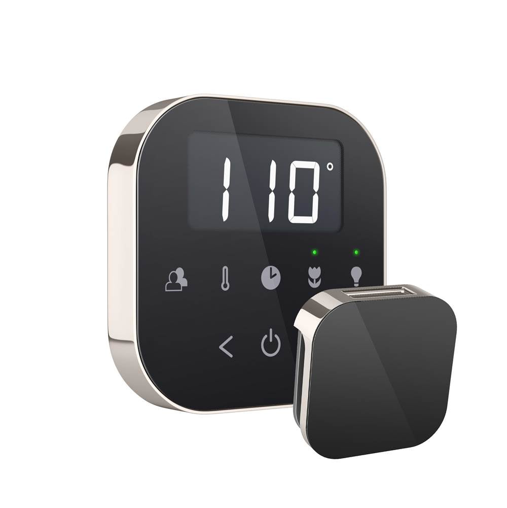 Mr. Steam - AirTempo Steam Shower Control and Aroma Glass SteamHead in Black Polished Nickel - Black Polished Nickel