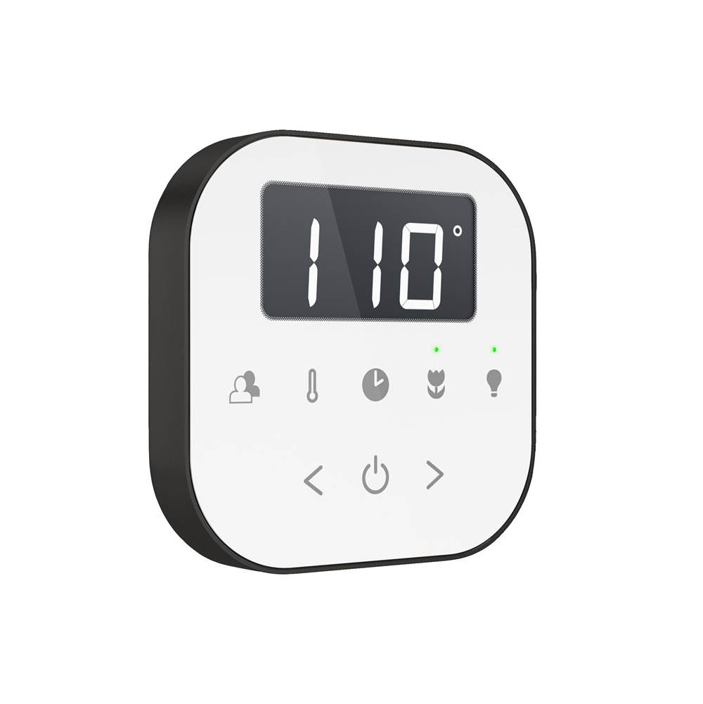 AirTempo Steam Shower Control and Aroma Glass SteamHead in White Brushed Bronze