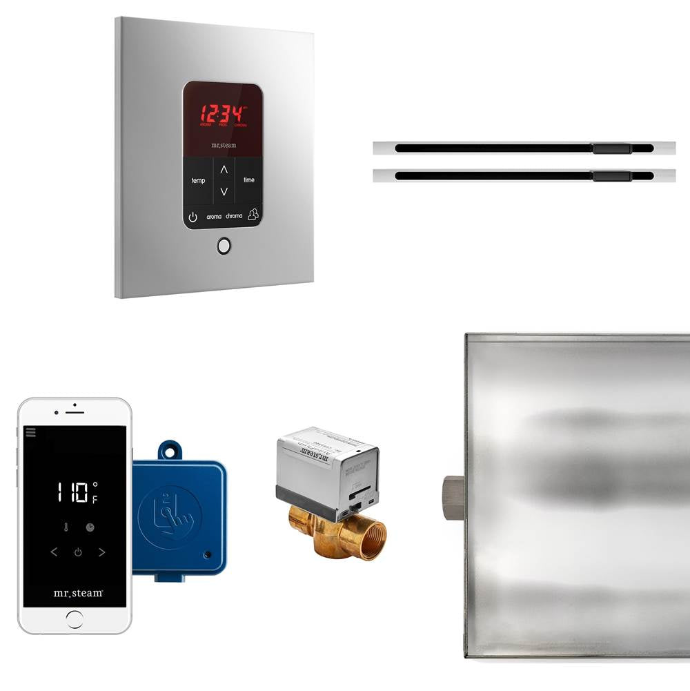 Mr. Steam - Butler Max Linear Steam Shower Control Package with iTempoPlus Control and Linear SteamHead in Square Polished Chrome - Polished Chrome