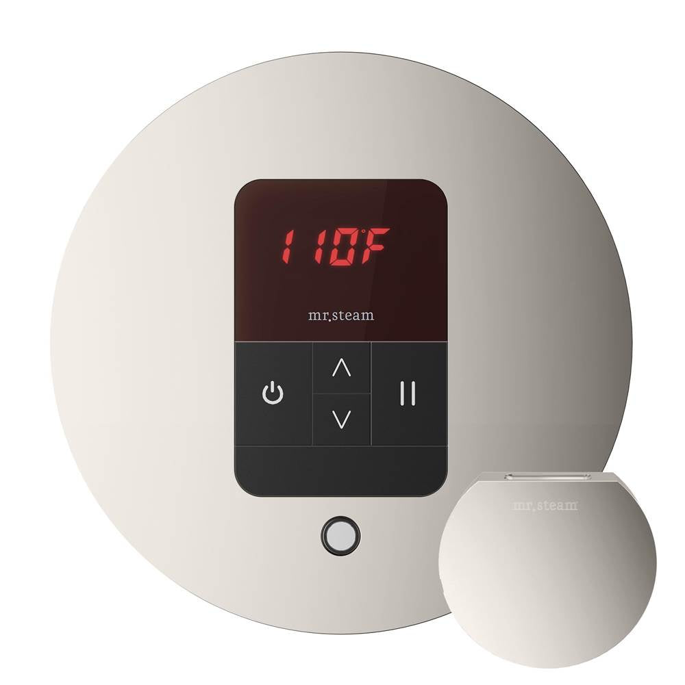 Mr. Steam - iTempo Steam Shower Control and Aroma Designer SteamHead in Round Polished Nickel - Polished Nickel
