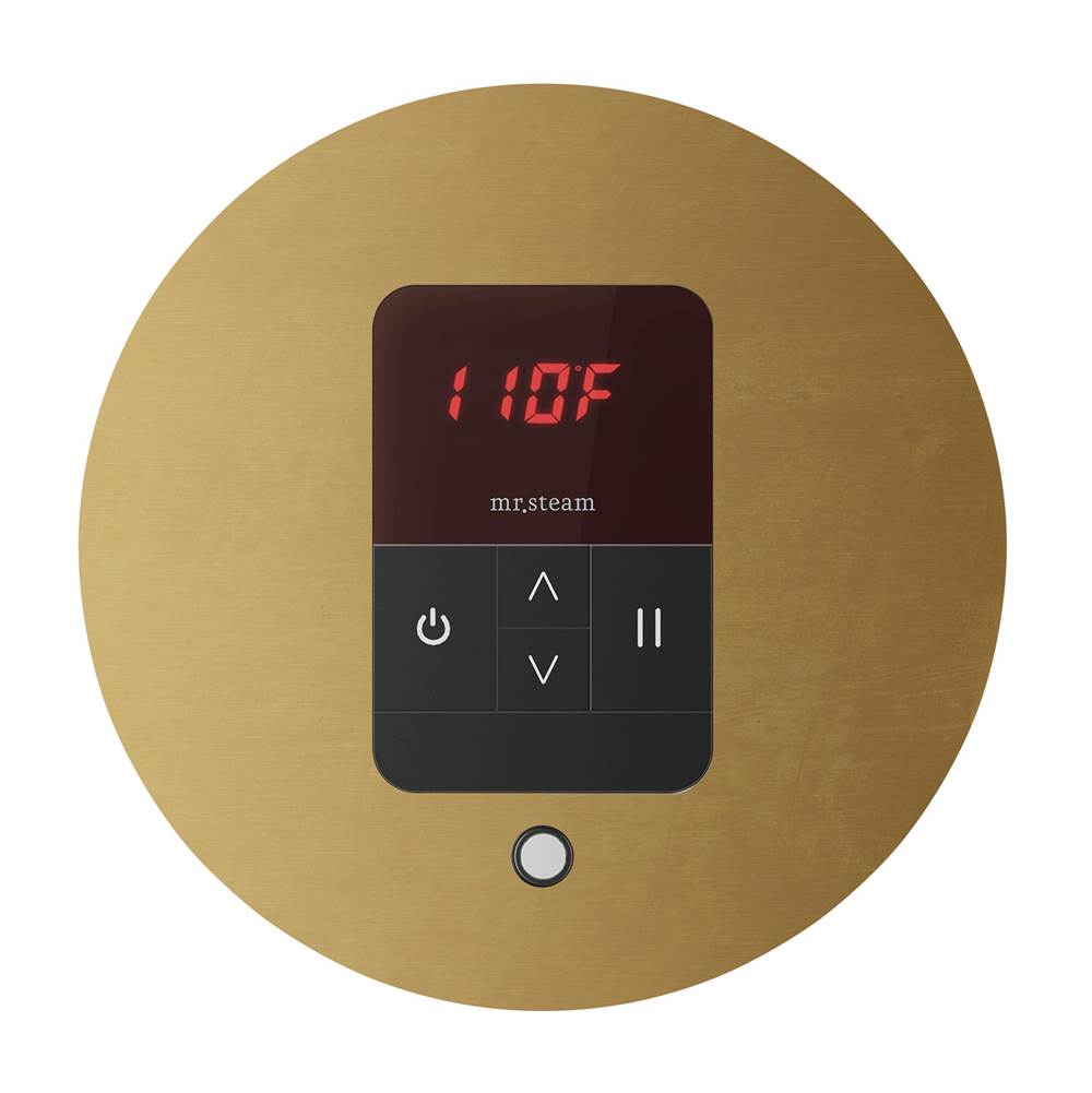 iTempo Steam Shower Control and Aroma Designer SteamHead in Round Brushed Bronze