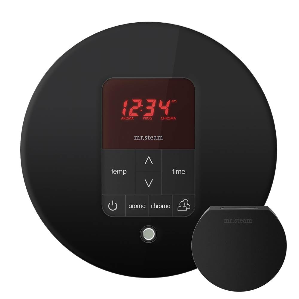 Mr. Steam - iTempoPlus Steam Shower Control and Aroma Designer SteamHead in Round Matte Black - Matte Black