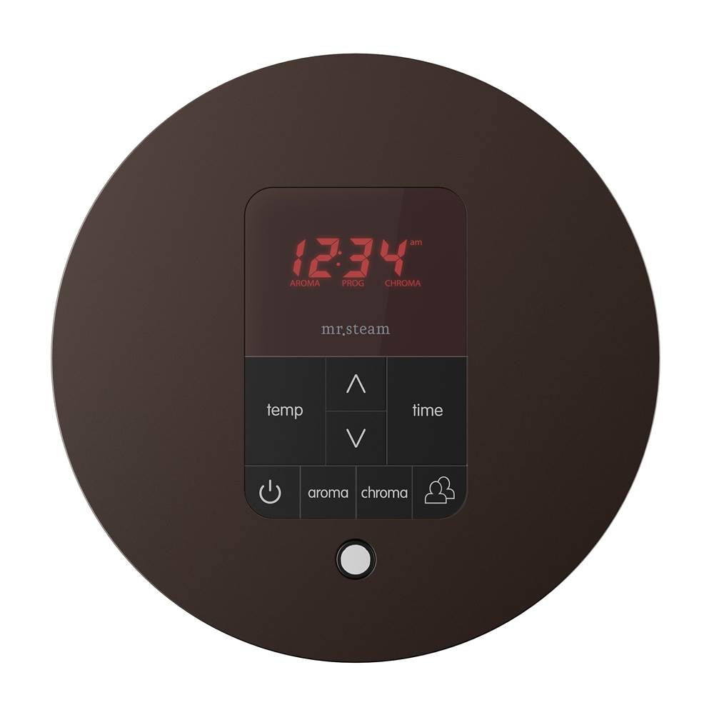 iTempoPlus Steam Shower Control and Aroma Designer SteamHead in Round Brushed Bronze