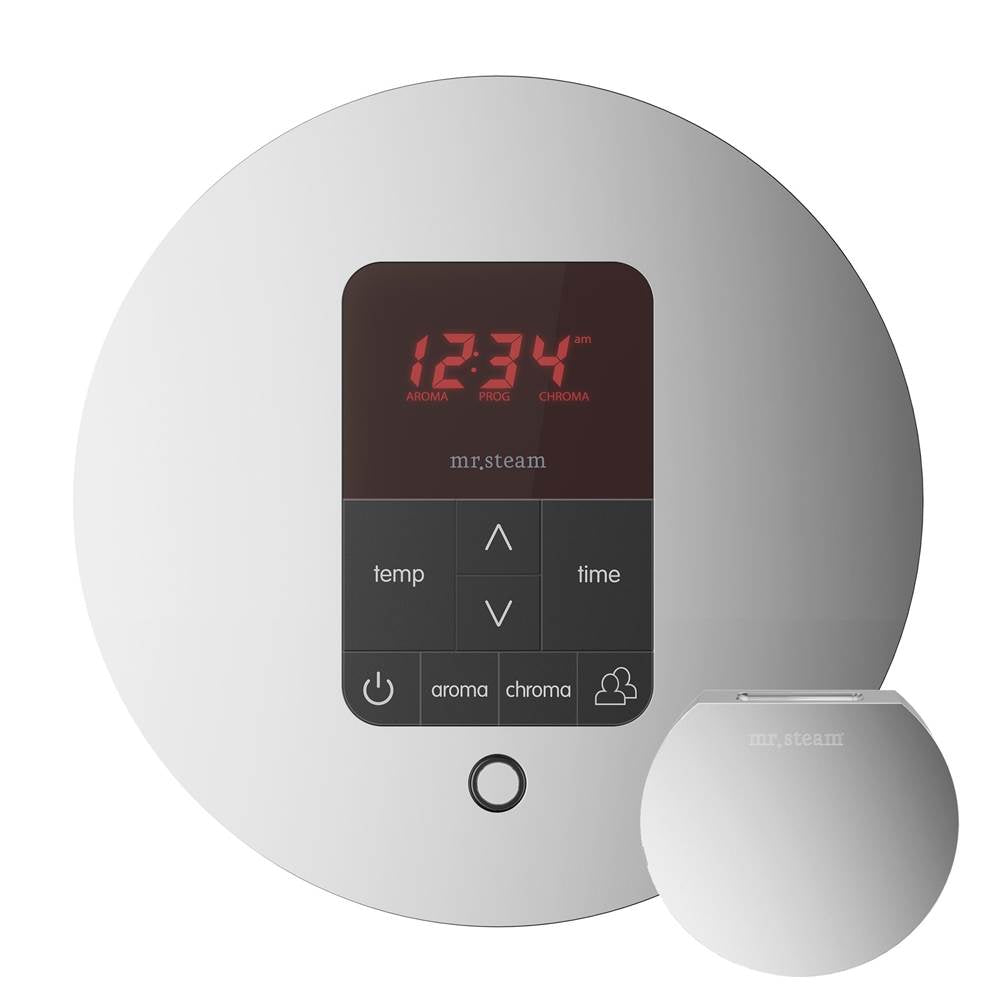 Mr. Steam - iTempoPlus Steam Shower Control and Aroma Designer SteamHead in Round Polished Chrome - Polished Chrome