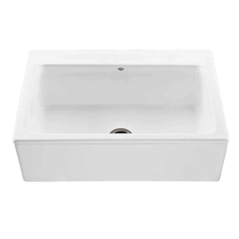 MTI Basics - 33X22 White Plain Front Single Bowl Basics Farmhouse Sink-Mccoy