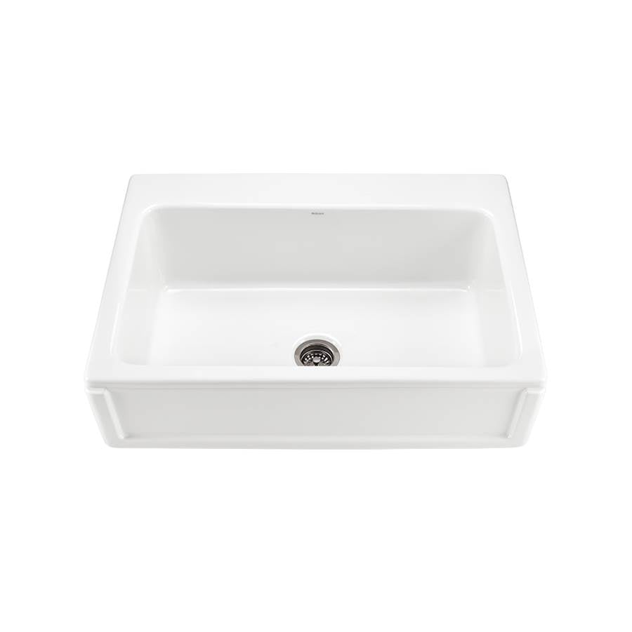 MTI Basics - BASICS BORDER FRONT SINGLE BOWL 33X22 WHITE - White