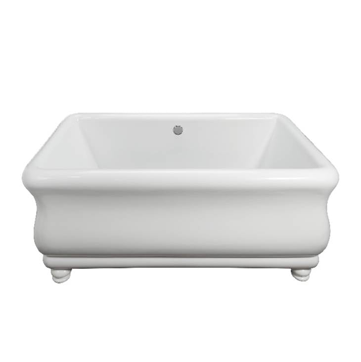 MTI Baths - PARISIAN 1 WITH BUN FEET ACRYLIC CXL SCULPTED FINISH FREESTANDING SOAKER - WHITE (66X35.75) - White