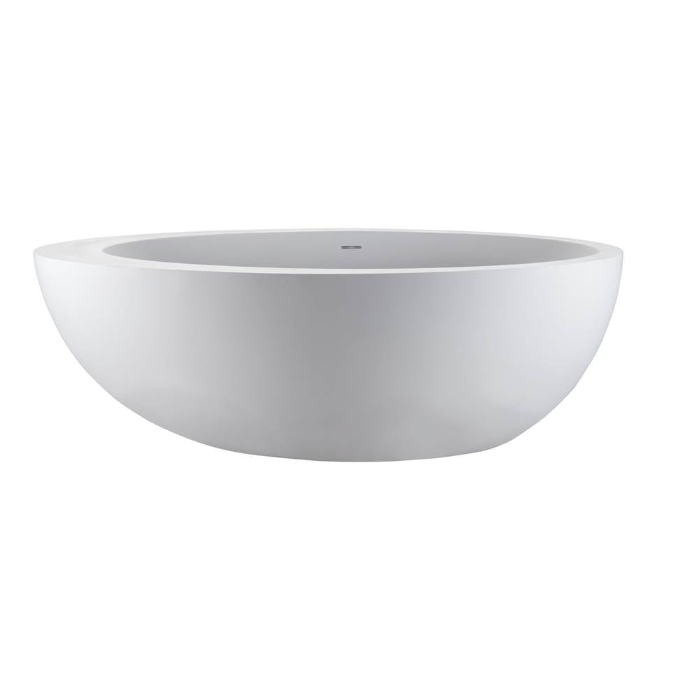 MTI Baths - CASCARA SCULPTURESTONE FREESTANDING AIR BATH - GLOSS WHITE (71X42) - Gloss White
