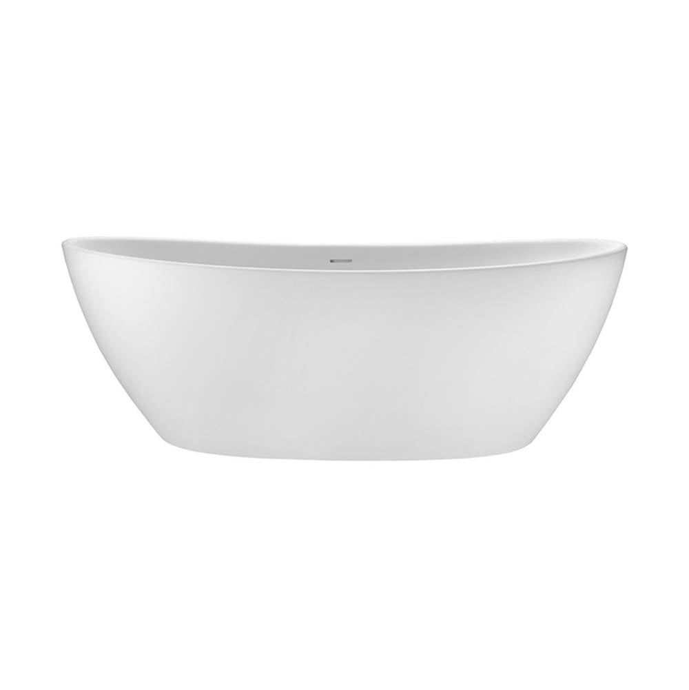 MTI Baths - ELISE SCULPTURESTONE FREESTANDING INTEGRAL PEDESTAL AIR BATH - GLOSS WHITE (73X37) - Gloss White