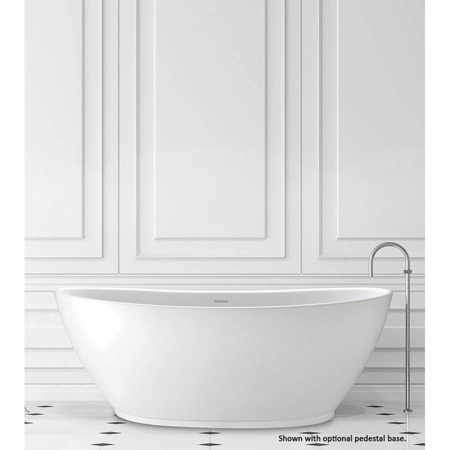 ELISE SCULPTURESTONE FREESTANDING INTEGRAL PEDESTAL AIR BATH - MATTE BISCUIT (73X37)