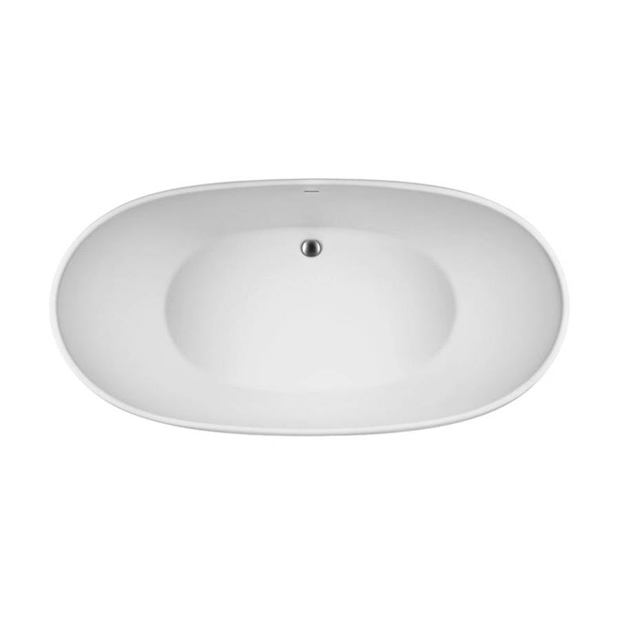 ELISE SCULPTURESTONE FREESTANDING INTEGRAL PEDESTAL AIR BATH - MATTE BISCUIT (73X37)