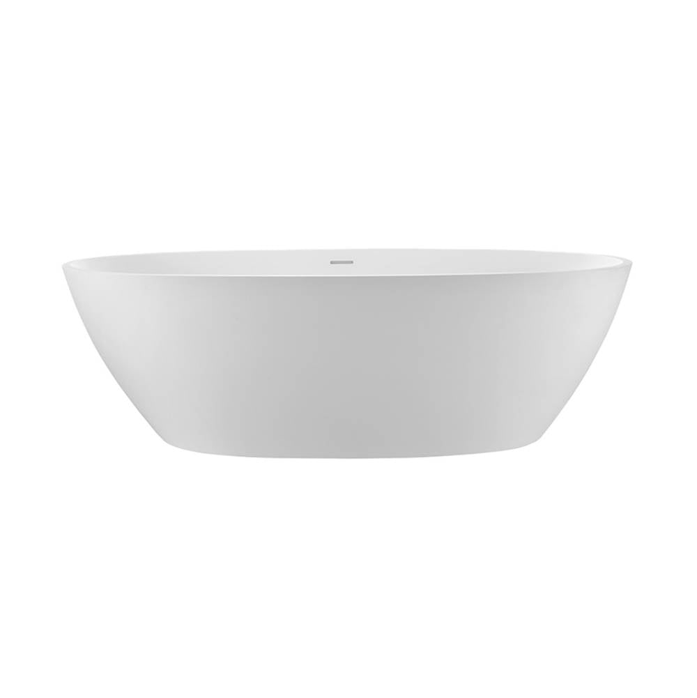 MTI Baths - ALISSA SCULPTURESTONE FREESTANDING/UNDERMOUNT W/BASE SOAKER - GLOSS WHITE (70.5x37) - Gloss White