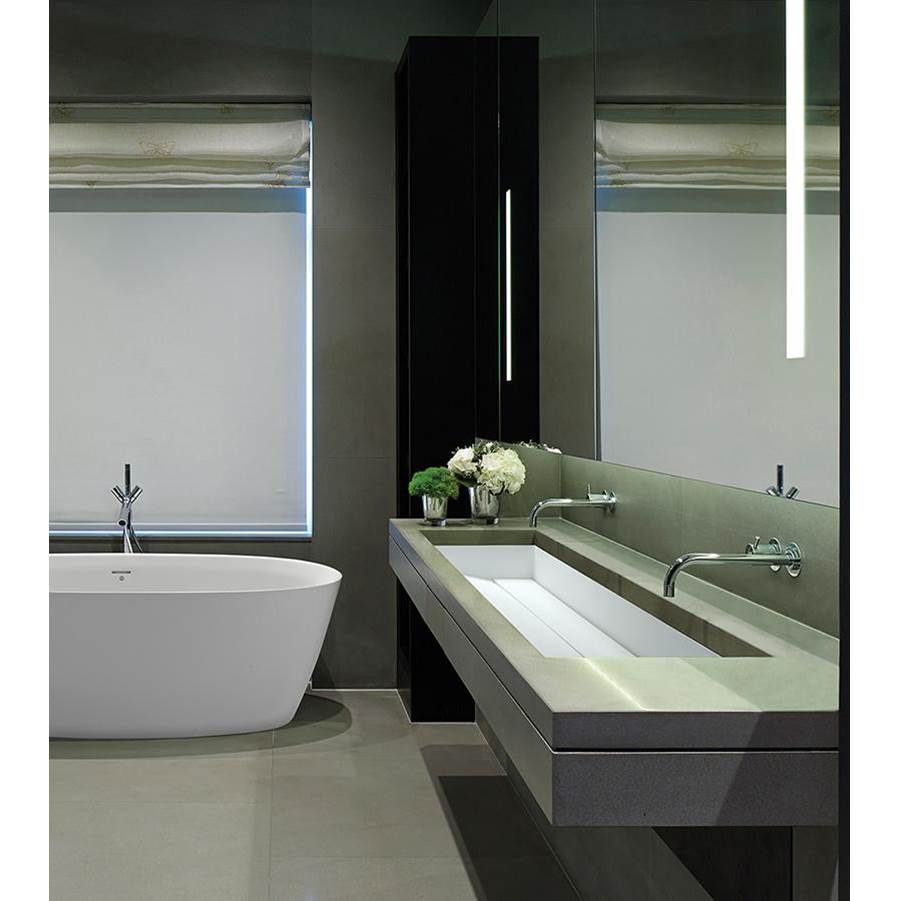 MTI Baths - WYMARA 3 SCULPTURESTONE VESSEL DRAIN COVER - MATTE WHITE (39.5X14.5) - White Matte