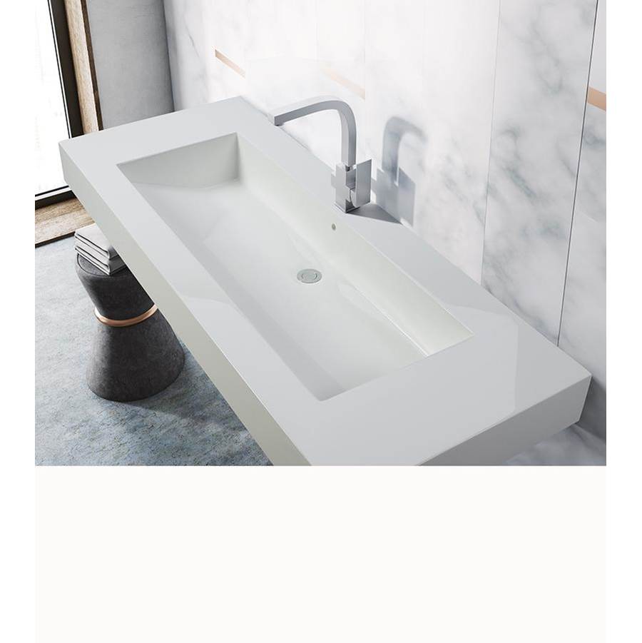 MTI Baths - METROPOLIS SCULPTURESTONE WALL-MOUNTED - GLOSS WHITE (51.75X20) - Gloss White