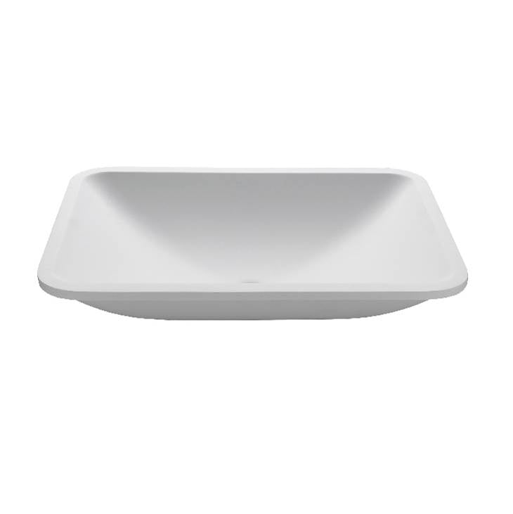 MTI Baths - ADARA SCULPTURESTONE VESSEL - GLOSS WHITE (23x16) - Gloss White