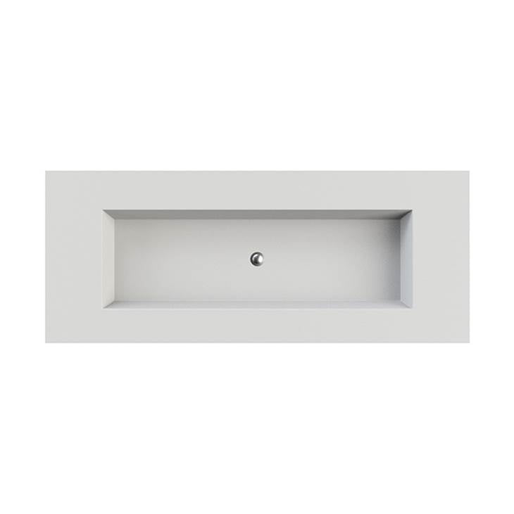 MTI Baths - PETRA 7 SCULPTURESTONE COUNTER SINK SINGLE BOWL UP TO 80''- GLOSS WHITE - Gloss White