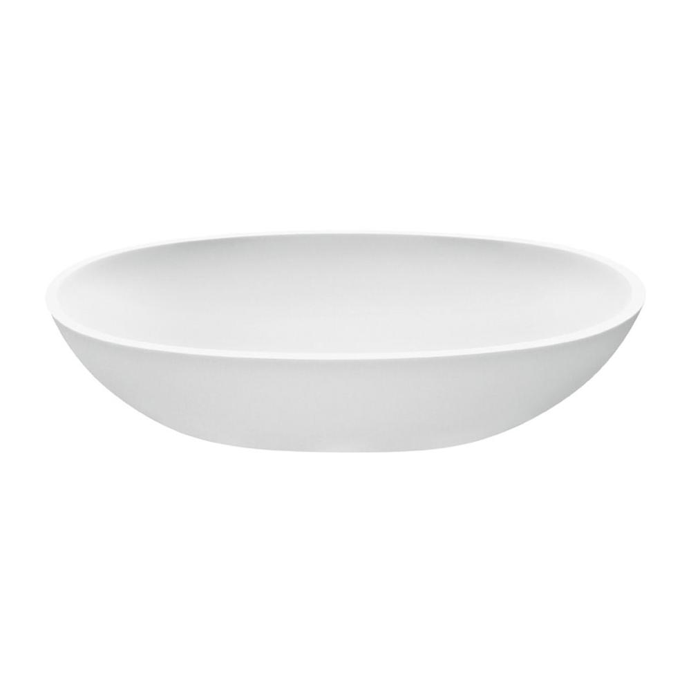 MTI Baths - ALISSA SCULPTURESTONE VESSEL - GLOSS WHITE (21.5X13.5) - Gloss White