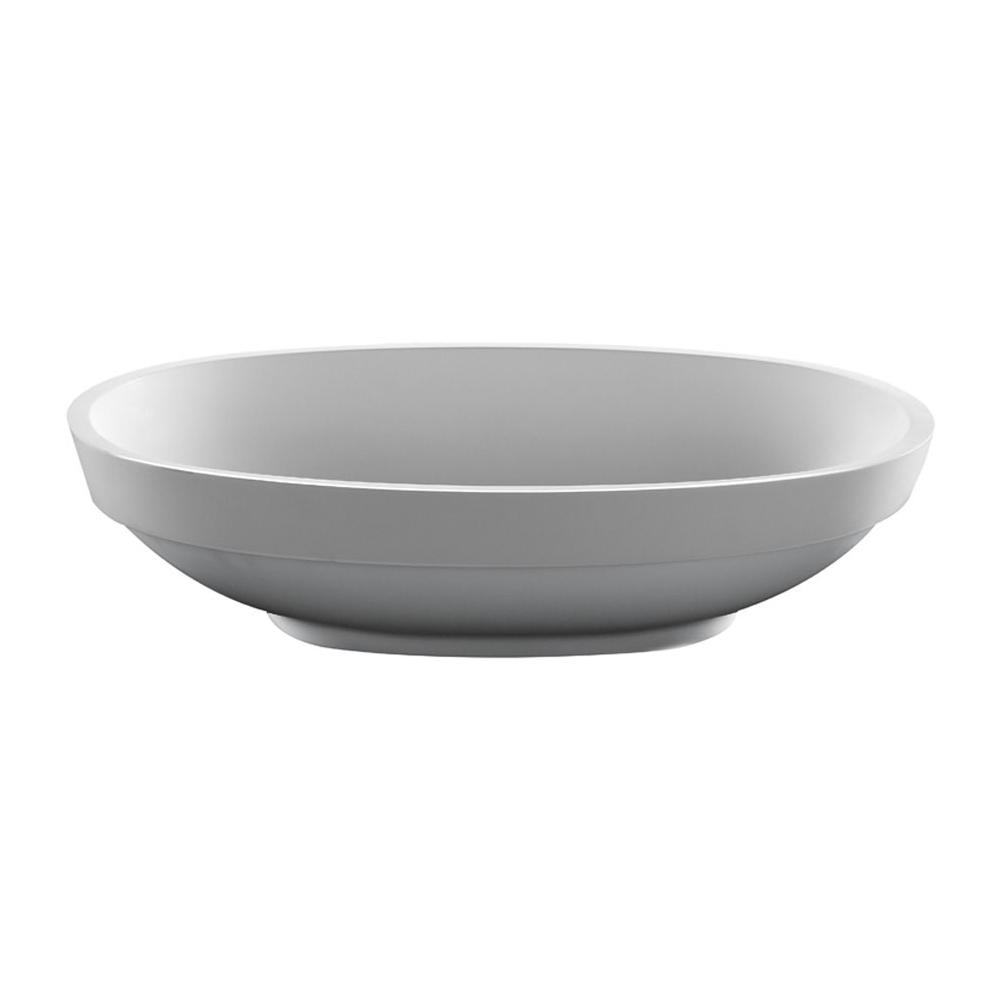 MTI Baths - ALISSA SR SCULPTURESTONE SEMI-RECESSED - GLOSS WHITE (22.5X14) - Gloss White