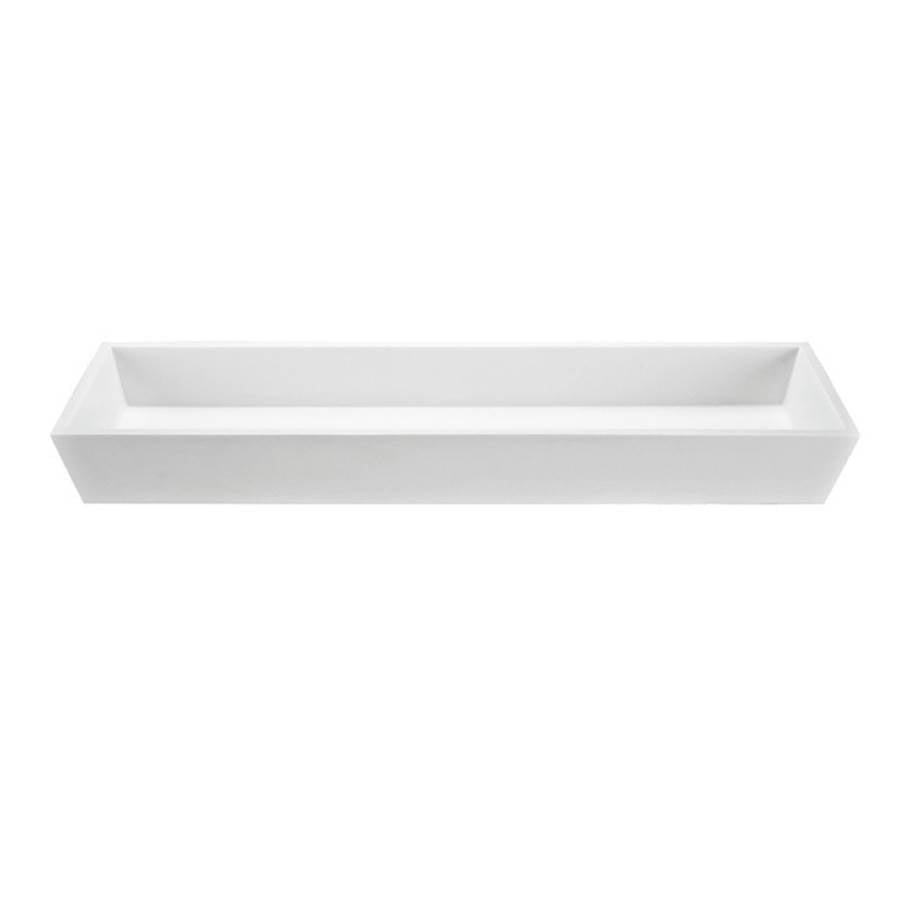 MTI Baths - PETRA 5 SCULPTURESTONE UNDERMOUNT - MATTE WHITE (47.5X14.125) - White Matte