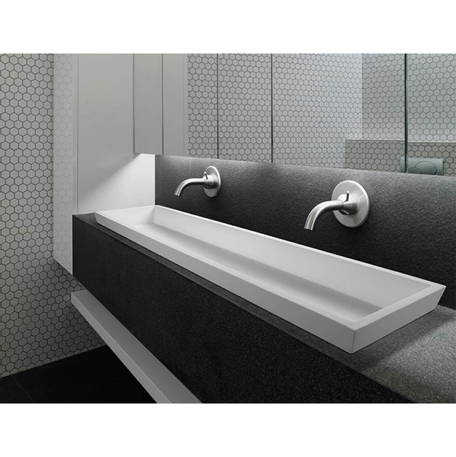 MTI Baths - PETRA 12 SR SCULPTURESTONE UNDERMOUNT - MATTE WHITE (54X14.75) - White Matte