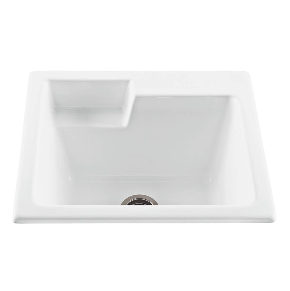 MTI Baths - BASICS ACRYLIC CXL LAUNDRY SINGLE BOWL WASHBOARD FRONT - WHITE (25X22) - White