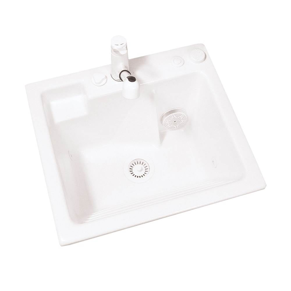 MTI Baths - JENTLE JET LAUNDRY ACRYLIC CXL JETTED/WASHBOARD FRONT - WHITE (30X22) - White