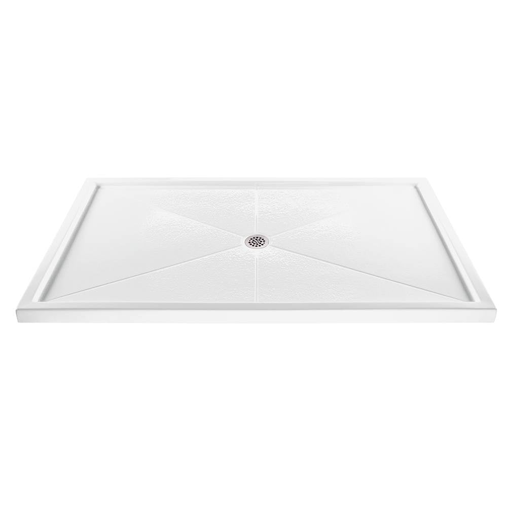 MTI Baths - 5432 ACRYLIC CXL CENTER DRAIN MULTI THRESHOLD - WHITE - White