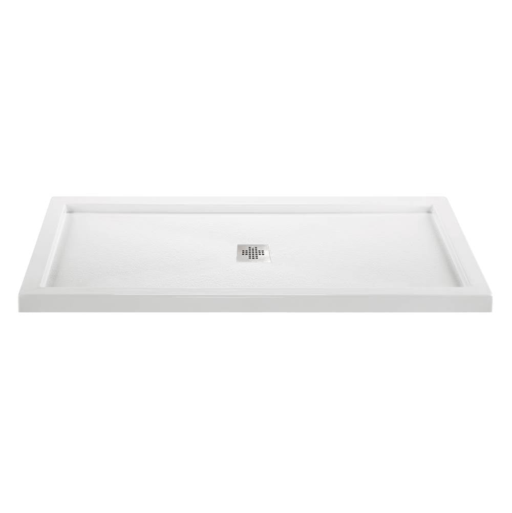 MTI Baths - 6032 ACRYLIC CXL CENTER DRAIN MULTI THRESHOLD - WHITE - White