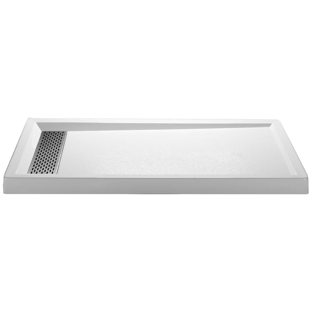 MTI Baths - 6032 ACRYLIC CXL LH HIDDEN DRAIN MULTI THRESHOLD - WHITE - White